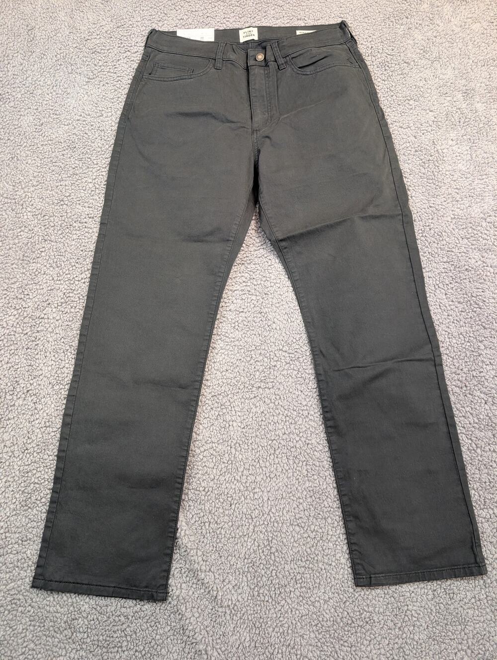 NWT Flint and Tinder Chinos Size 33x30 Dark Charcoal Straight Fit (1340)